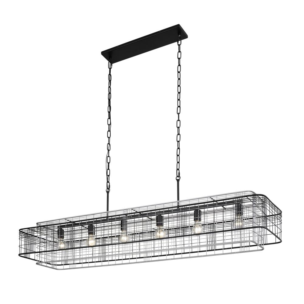 Vivienne 6-Lt Linear Pendant - Black/Grey