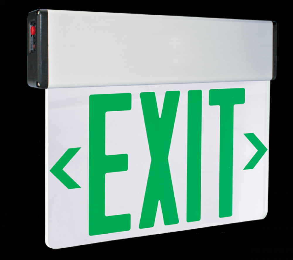 SNGL FC EDGLIT EXT SGN RD/GRN 120/277V