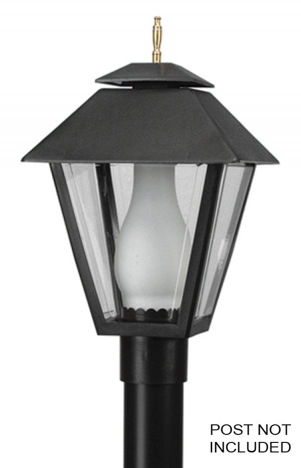 COLONIAL POST LANTERN BLACK W/CLEAR BEVELED LENS